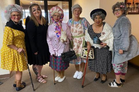 Brownfield City Hall employees dressed up for Halloween and posed for a picture on Friday