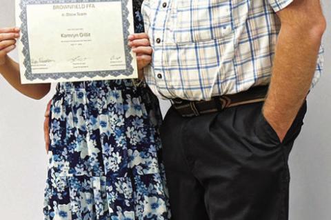 Brownfield FFA Ag banquet honorees